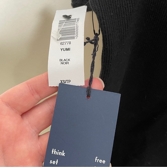 WILFRED FREE x ARITZIA Ribbed Knit Mini Dress Black {W52} - Picture 6 of 7